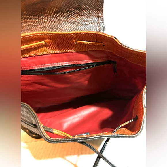 Roberto Vascon Black and Brown Backpack
